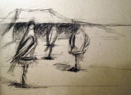 sketch with charcoal